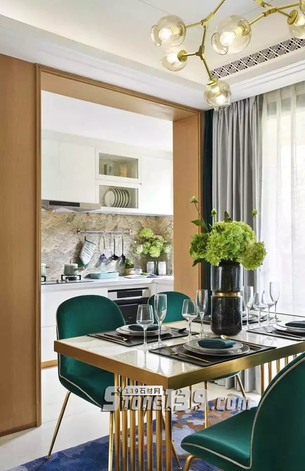 大理石+金屬，輕奢風的最佳cp