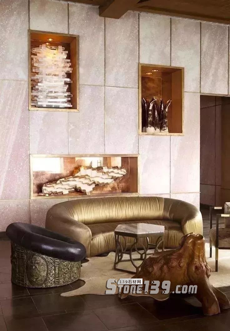 大理石+黃銅的墻面裝飾應用案例